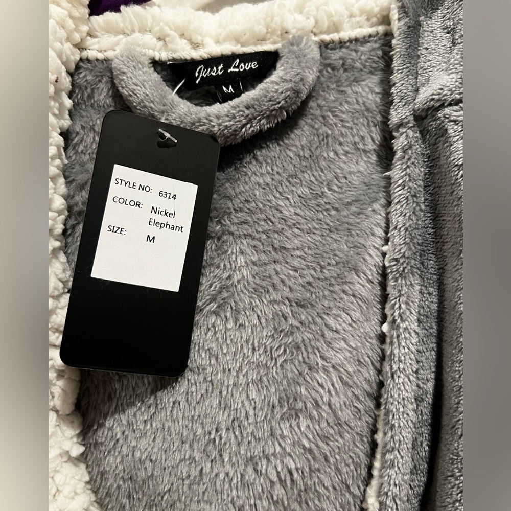 Just Love Critter Robe Sherpa Trim Velour Robes for Women - Picture 8 of 9
